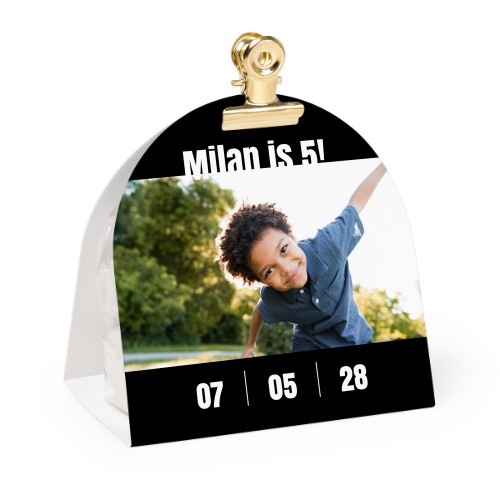 Candy bag with rounded photo-wrapping and gold clip - 24 pcs