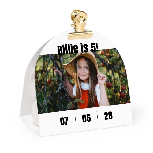 Candy bag with rounded photo-wrapping and gold clip - 24 pcs