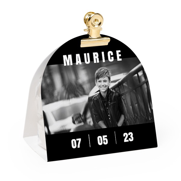 Candy bag with rounded photo-wrapping and gold clip - 24 pcs