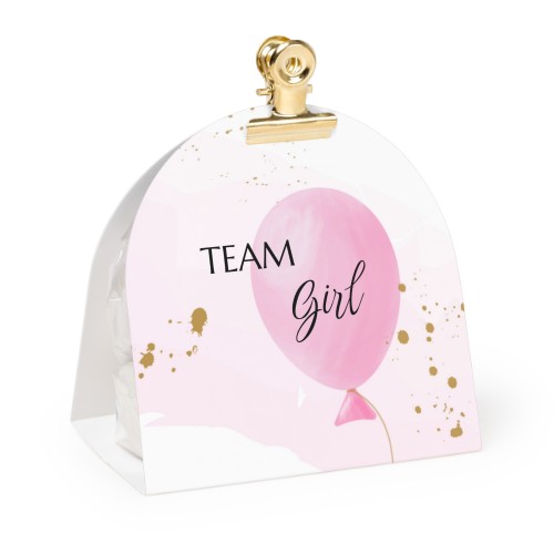 Candy bag with rounded photo-wrapping and gold clip - 24 pcs