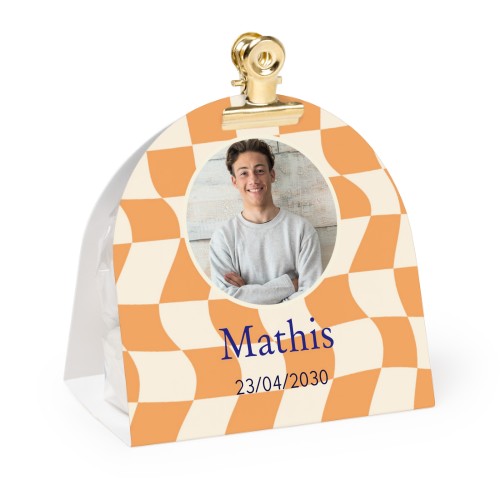 Slikpose med afrundet fotoomslag og guldfarvet clips - 24 stk