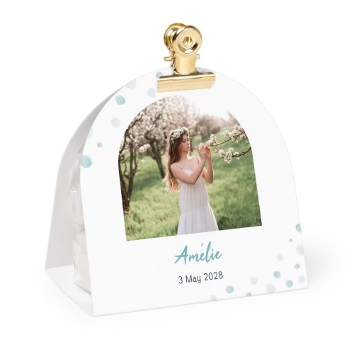 Slikpose med afrundet fotoomslag og guldfarvet clips - 24 stk