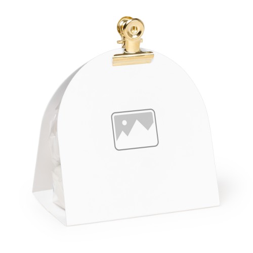 Candy bag with rounded photo-wrapping and gold clip - 24 pcs