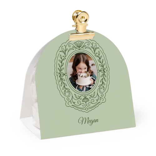 Candy bag with rounded photo-wrapping and gold clip - 24 pcs