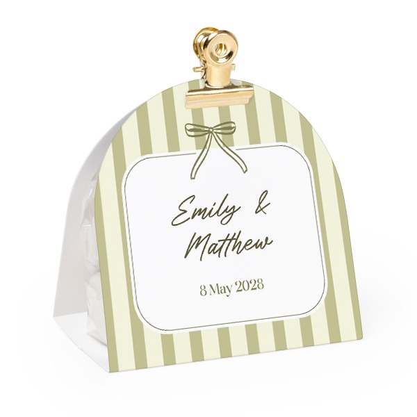 Candy bag with rounded photo-wrapping and gold clip - 24 pcs