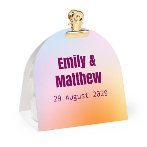 Candy bag with rounded photo-wrapping and gold clip - 24 pcs