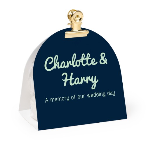 Candy bag with rounded photo-wrapping and gold clip - 24 pcs