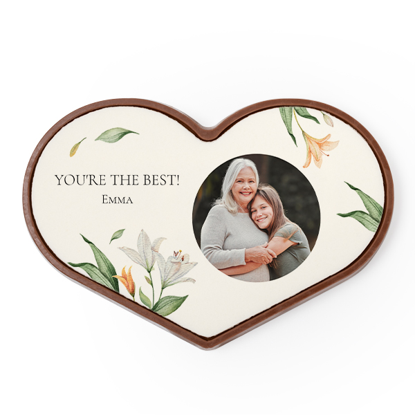 Chocolade hart met foto Chocolade hart met foto