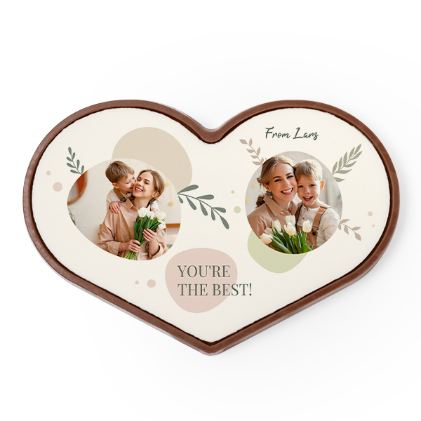 Chocolade hart met foto Chocolade hart met foto