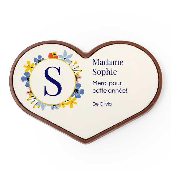 Cœur en chocolat avec photo