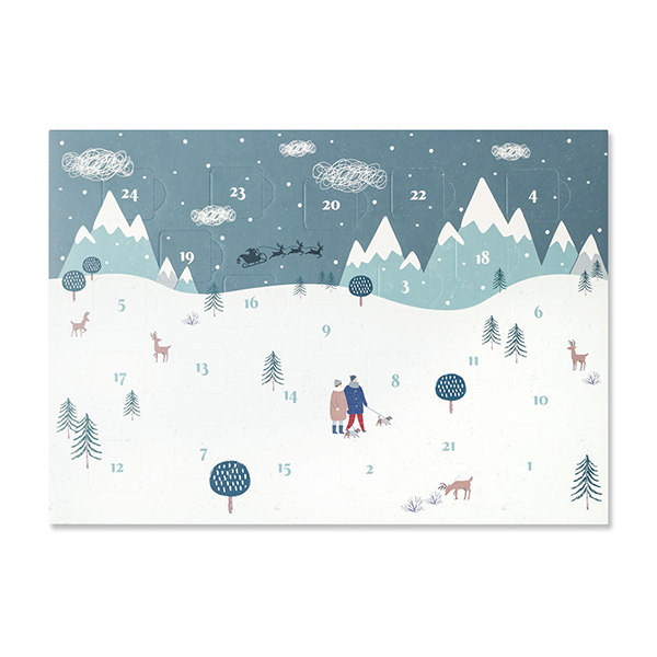 Calendrier de l'Avent avec chocolats - neige