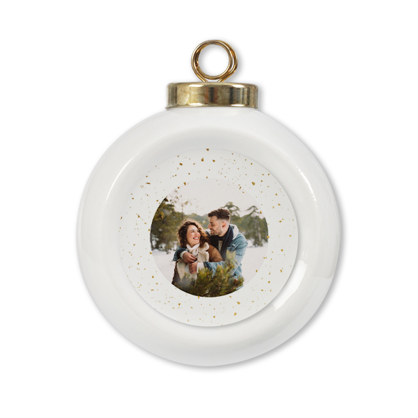 Kerstballen Keramisch Wit - Set van 2 Kerstballen Keramisch Wit - Set van 2