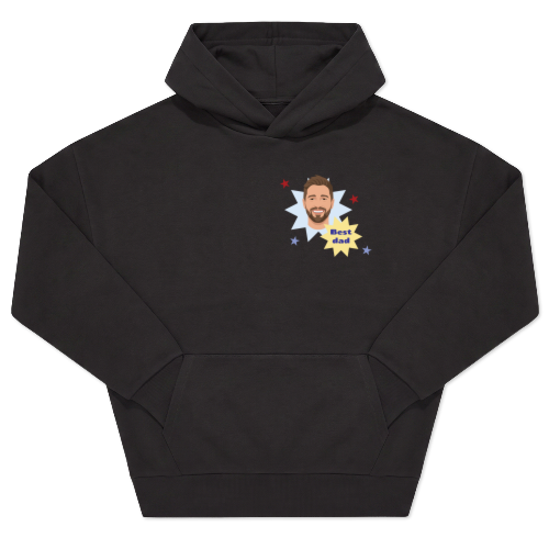 Hoodie Unisex Zwart Print voorkant