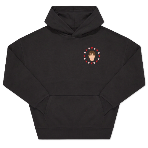 Hoodie noir unisexe Imprimé au devant