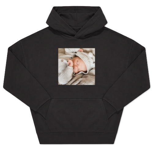 Hoodie Unisex Svart Tryck framsida