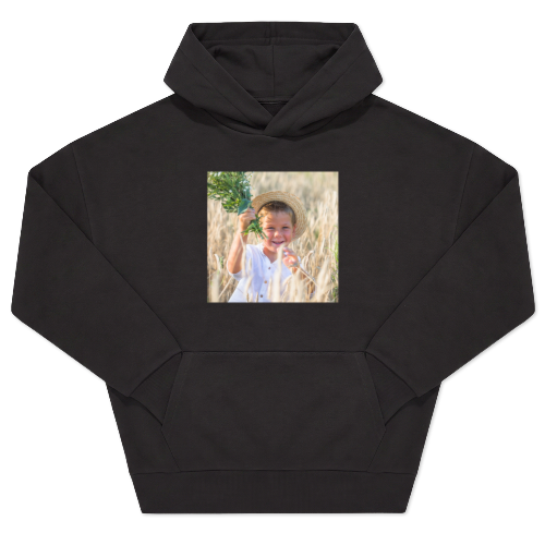 Hoodie noir unisexe Imprimé au devant Hoodie noir unisexe Imprimé au devant