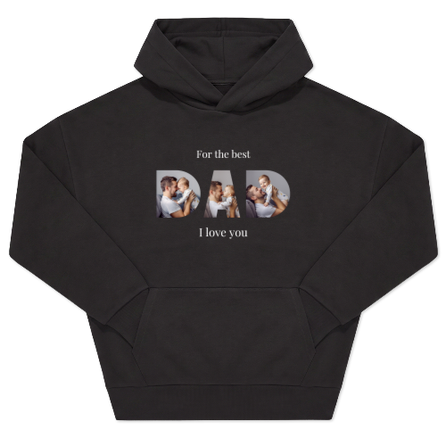 Hoodie Unisex Zwart Print voorkant