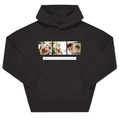Hoodie noir unisexe Imprimé au devant Hoodie noir unisexe Imprimé au devant