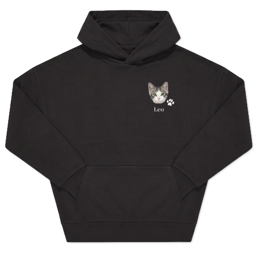 Hoodie Unisex Zwart Print voorkant