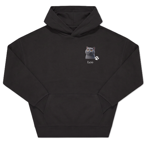 Hoodie Unisex Black Print front