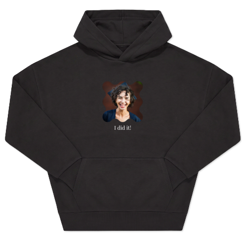 Hoodie noir unisexe Imprimé au devant