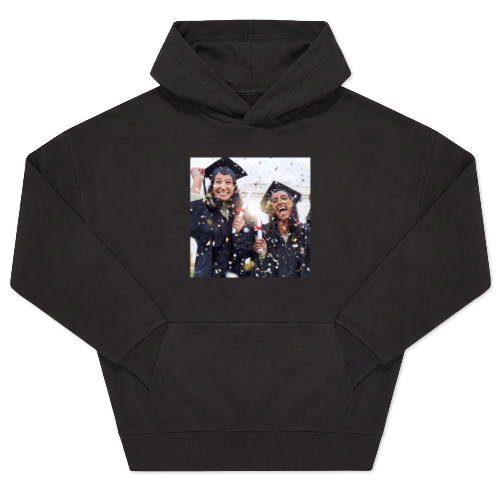 Hoodie Unisex Black Print front
