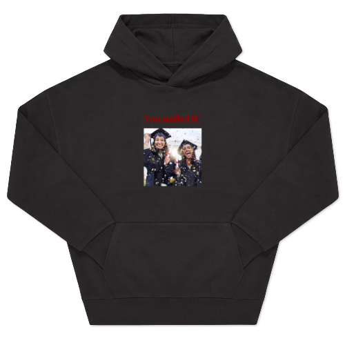 Hoodie noir unisexe Imprimé au devant Hoodie noir unisexe Imprimé au devant