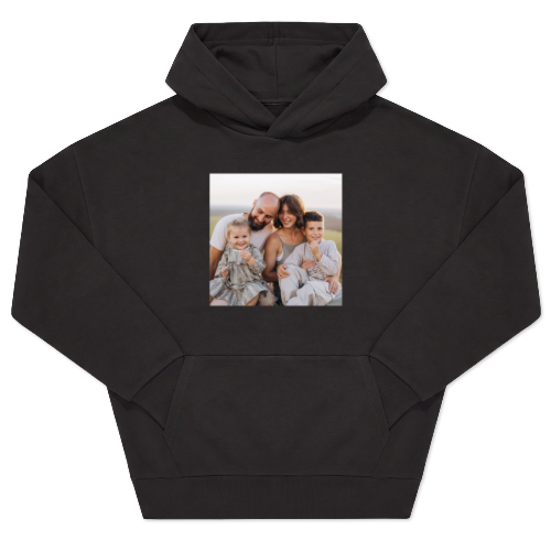 Hoodie Unisex Zwart Print voorkant