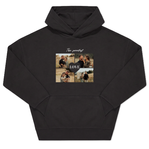 Hoodie noir unisexe Imprimé au devant Hoodie noir unisexe Imprimé au devant