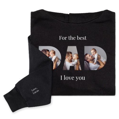 Hoodie Unisex Zwart Print voorkant en mouw