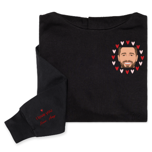 Hoodie noir unisexe Imprimé au devant et manche