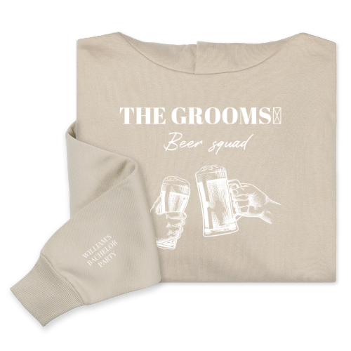 Hoodie beige unisexe Imprimé au devant et manche