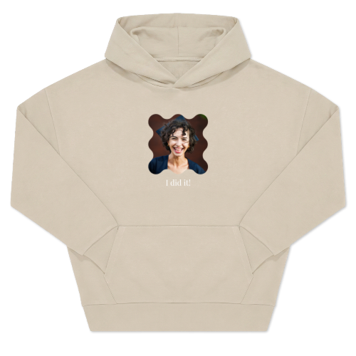 Hoodie beige unisexe Imprimé au devant