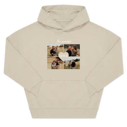 Hoodie beige unisexe Imprimé au devant Hoodie beige unisexe Imprimé au devant