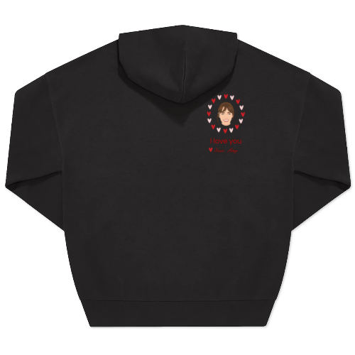 Hoodie Noir unisexe Imprimé au dos