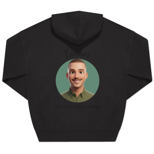 Hoodie Noir unisexe Imprimé au dos