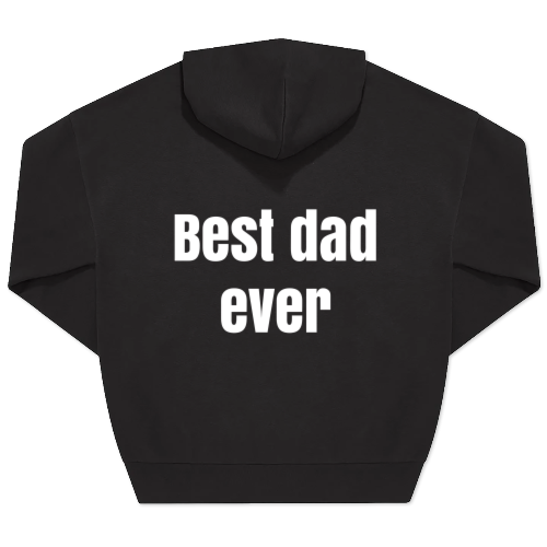 Hoodie Unisex Svart Trykk bagside Hoodie Unisex Svart Trykk bagside