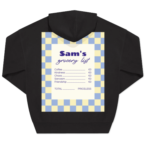 Hoodie Unisex Svart Trykk bagside