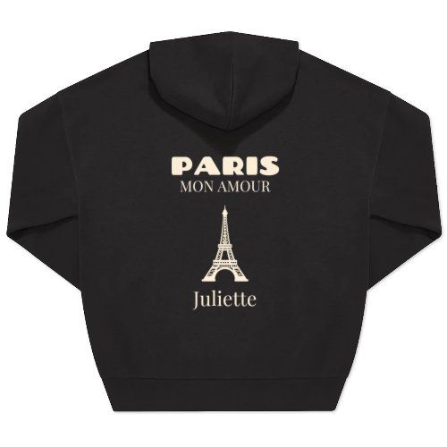 Unisex-Pullover, Schwarz Aufdruck auf der Rückseite