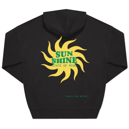 Hoodie Unisex Black Print back