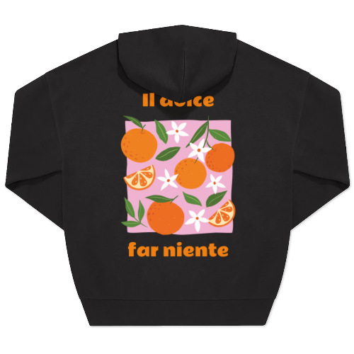 Hoodie Unisex Svart Trykk bagside