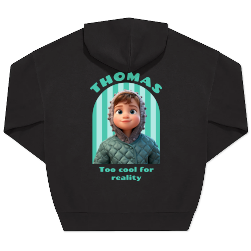 Hoodie Unisex Svart Trykk bagside