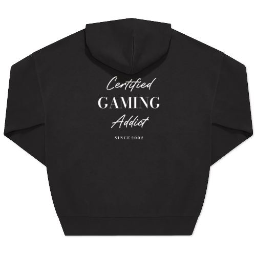 Hoodie Unisex Sort Tryk bagside Hoodie Unisex Sort Tryk bagside