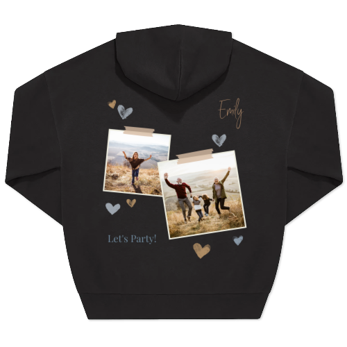 Hoodie Unisex Zwart Print achterkant Hoodie Unisex Zwart Print achterkant