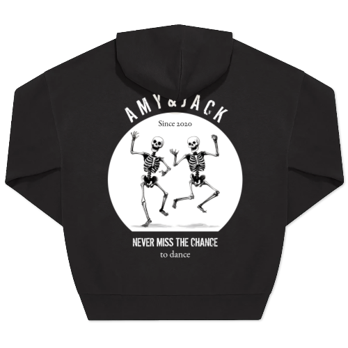 Hoodie Unisex Svart Trykk bagside