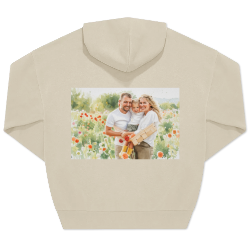 Hoodie beige unisexe Imprimé au dos Hoodie beige unisexe Imprimé au dos