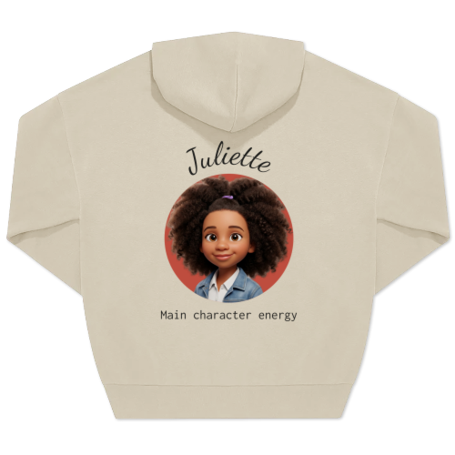 Hoodie beige unisexe Imprimé au dos