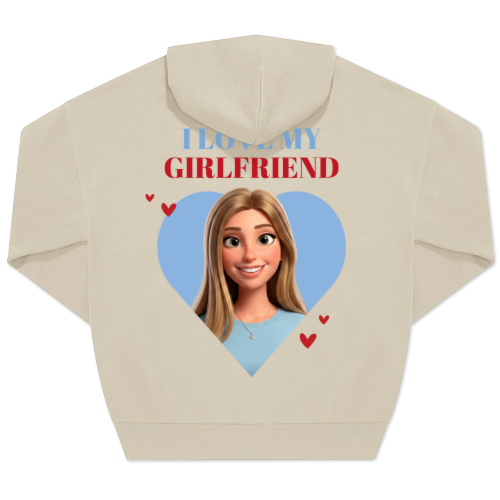 Hoodie beige unisexe Imprimé au dos