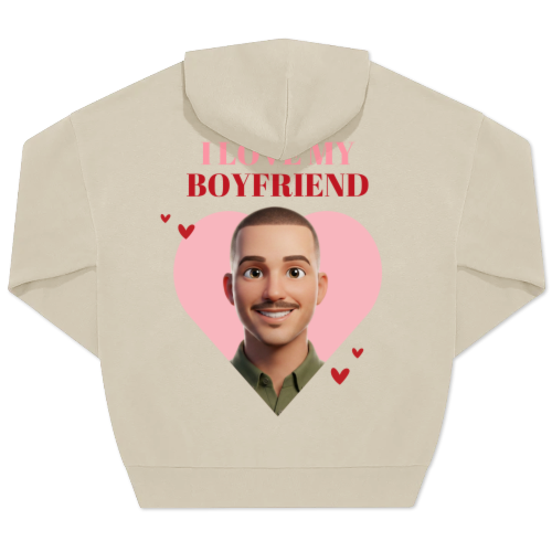 Hoodie beige unisexe Imprimé au dos