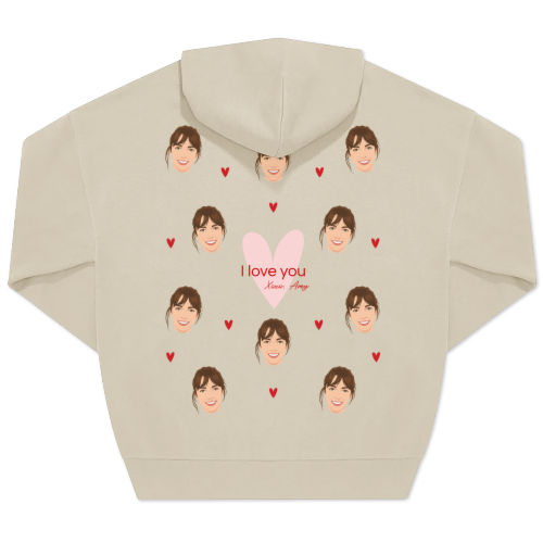 Hoodie beige unisexe Imprimé au dos